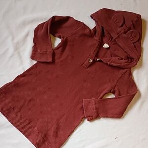 Kate Quinn Brown Waffle Knit Hooded Tunic